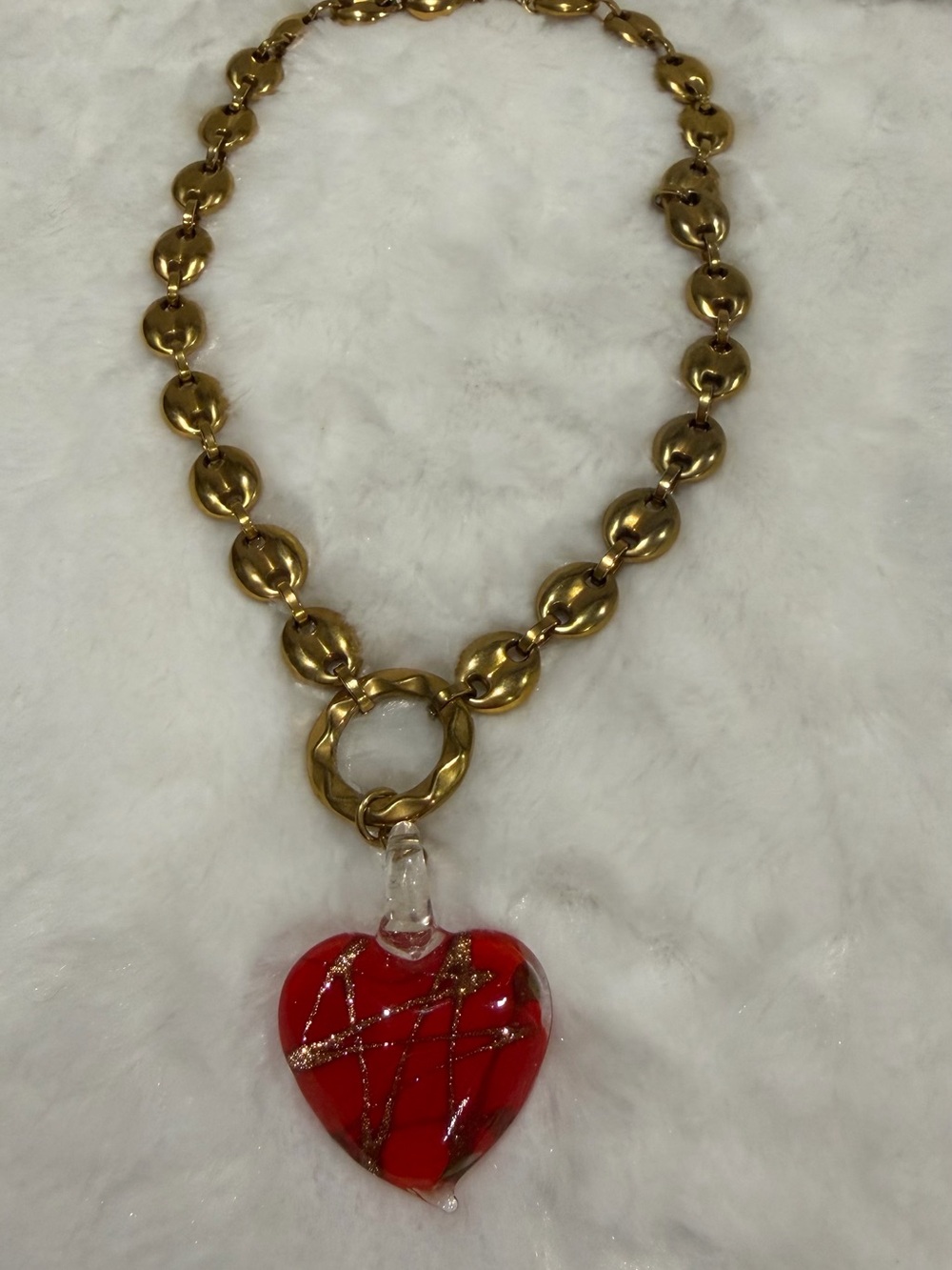 Mayorl heart of glass necklace.  Preloved